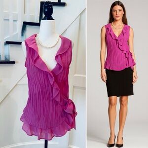 3/$50 Feminine Pink Ruffle Blouse - ** 3 FOR $50 DEAL + REDUCED SHIPPING **